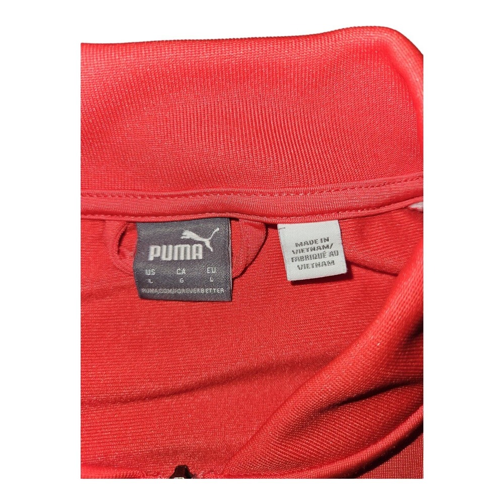 Puma Full Zip Jacket Women's Large Pink White Pockets Stretch Running Active - Picture 2 of 8